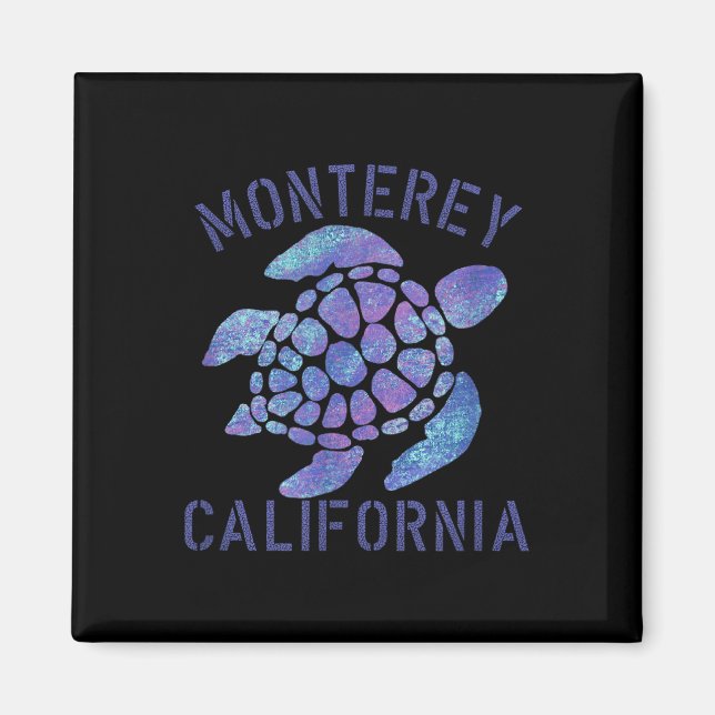 Íman Monterey, Ca Beach Design _ Presente de Tartaruga  (Frente)
