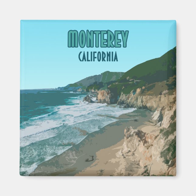 Íman Monterey California Pacific Coast Highway Vintage (Frente)