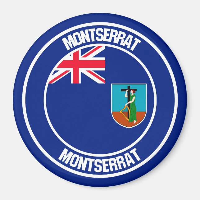 Íman Montserrat Round Emblem (Frente)