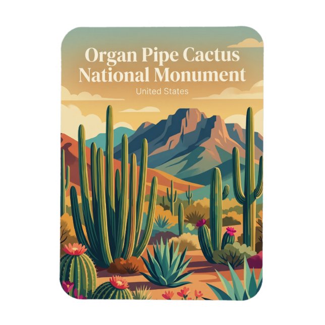 Íman Monumento Nacional Cactus de Órgão Arizona (Vertical)