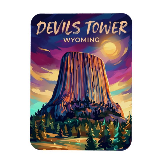 Íman Monumento Nacional Devils Tower EUA (Vertical)