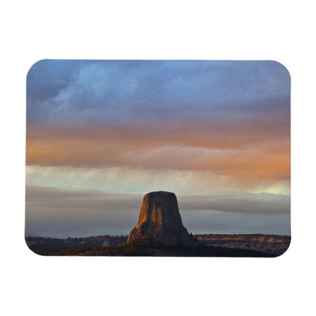 Íman Monumento Nacional Devils Tower, Tempestade ao Pôr (Horizontal)