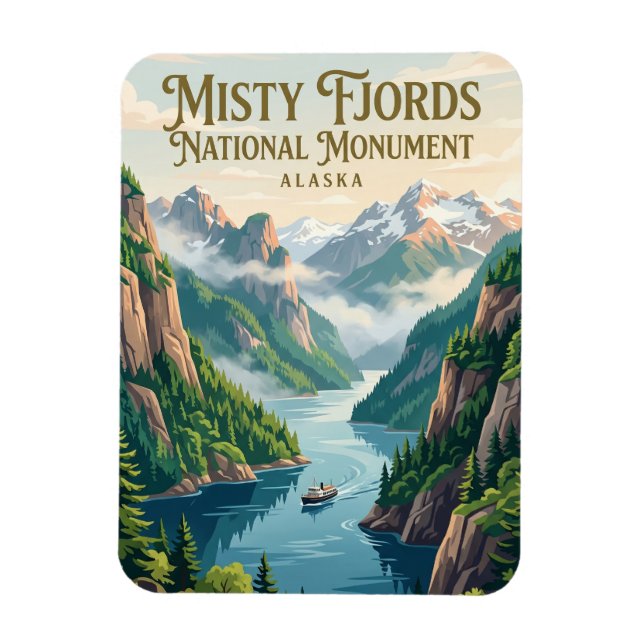 Íman Monumento Nacional Misty Fjords Alasca (Vertical)