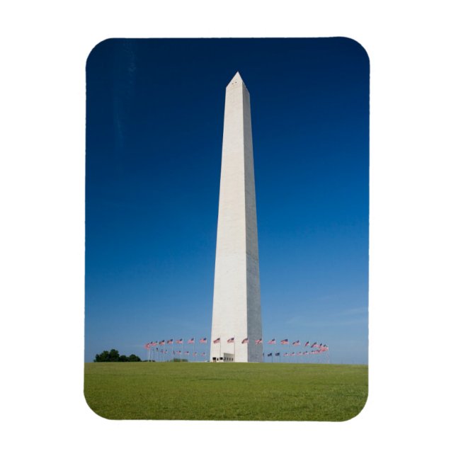Íman Monumentos | Monumento a Washington com Bandeiras (Vertical)