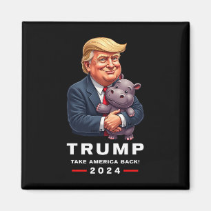 Íman Moo Deng Hippopotamus Support Donald Trump 2024 Fu
