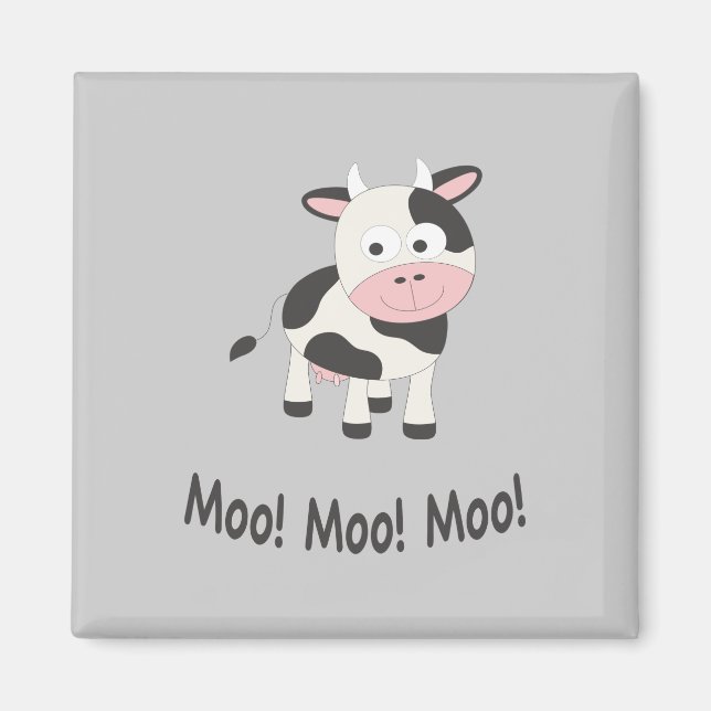 Íman Moo Moo Moo Cute Cartoon (Frente)