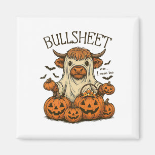 Íman Moo. Quero Dizer Boo Bullsheet Vaca Fantasma Hallo