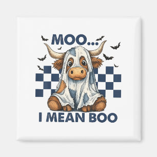Íman Moo Retro Quero Dizer Boo Blue Denim Dia de as Bru