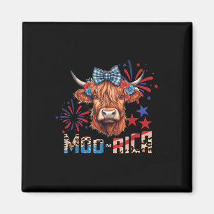 Íman Moo-rica Highland Cow 4 De Julho Dia Memorial