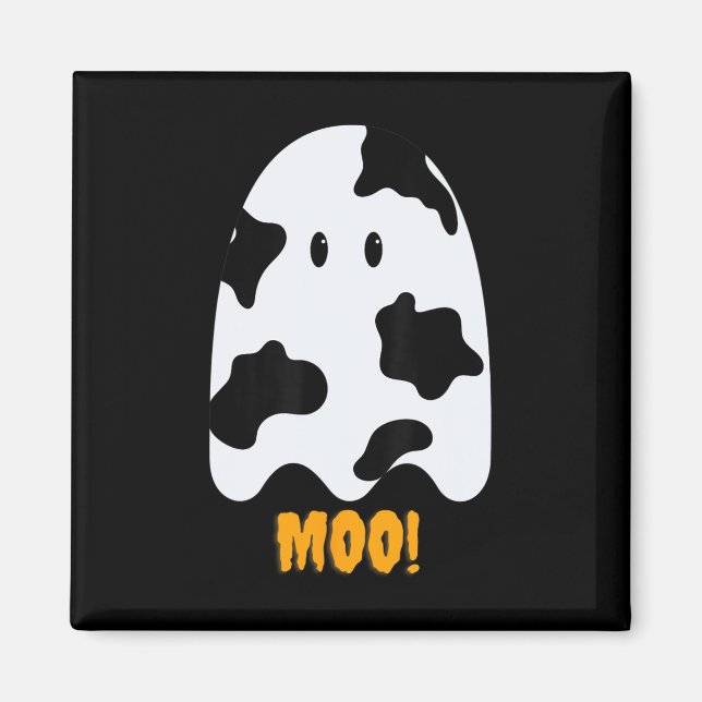 Íman Moo! Vaca Impressão do Fantasma de Halloween (Frente)