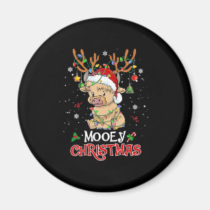 Íman Mooey Highland Cow Christmas
