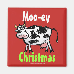Íman Mooey Natal Engraçado Vaca Vermelha