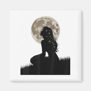 Íman Moon Plenamente Sentindo Garota Design Astrologia