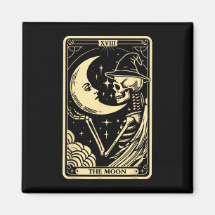 Íman Moon Tarot Card Halloween Skeleton WitMen W