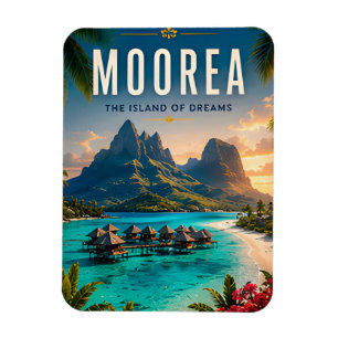 Íman 🌴 Moorea Polinésia Francesa Decoração de Luxo par