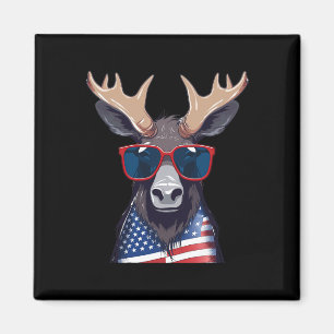 Íman Moose com Patriótica Independência Americana de Ba