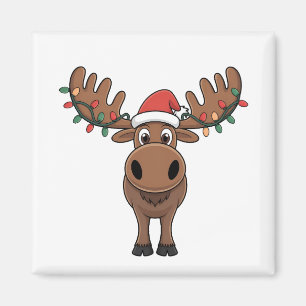 Íman Moose da árvore de Natal Luz Engraçada Xmas Moose 