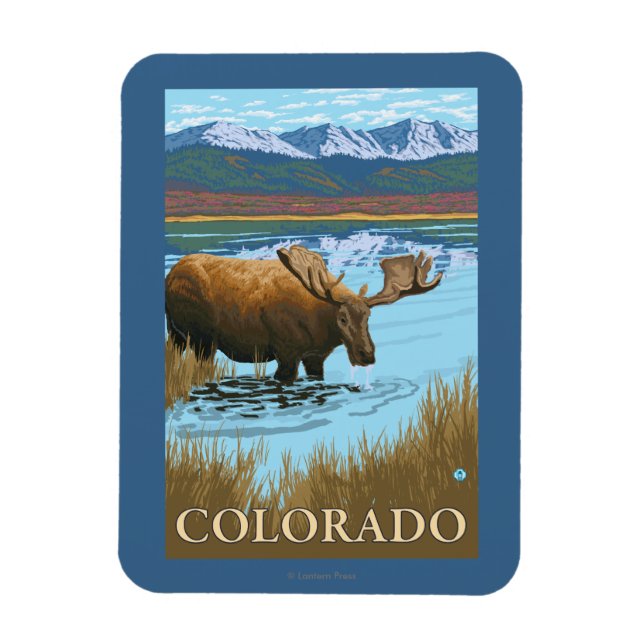 Íman Moose DrinkingColorado (Vertical)