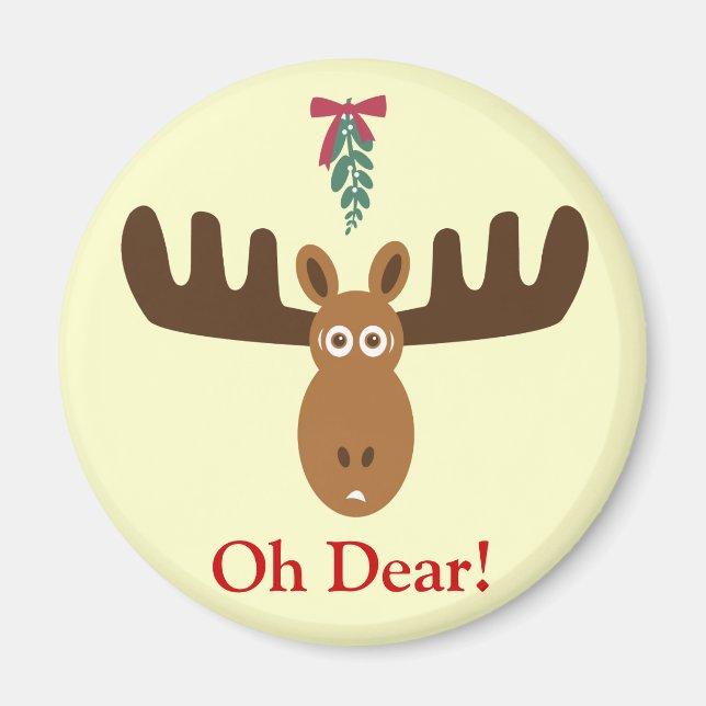 Íman Moose Head_Mooseltoe_Oh Caro! Magno de férias (Frente)