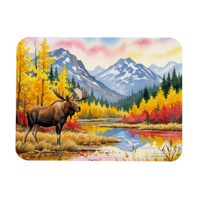 Íman Moose in Denali National Park Alaska Vintage (Horizontal)