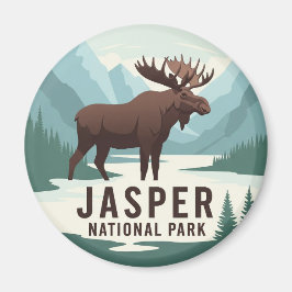 Íman Moose no Parque Nacional de Jasper, Viagem Canadá