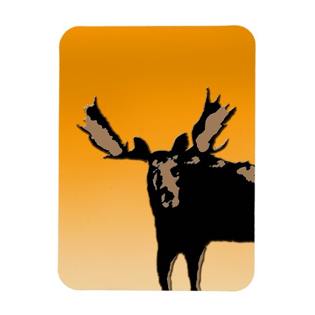 Íman Moose no Sunset - Arte original sobre a vida selva (Vertical)