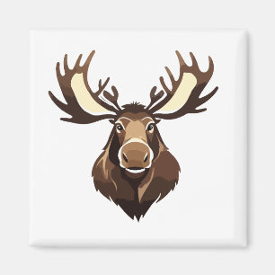Íman Moose Vetor Art Animal Modern Urban City Graphic