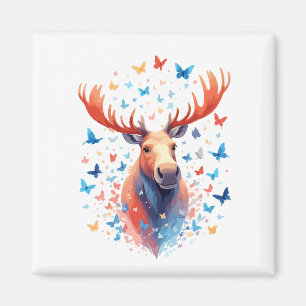Íman Moose Vetor Pintura De Animais Divertidos Adorávei