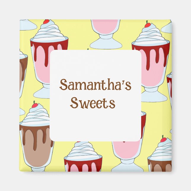 Íman Morango E Sorvetes De Chocolate (Frente)