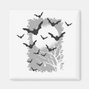 Íman Morcegos de Halloween Silhueta Preta Vampiros Voad