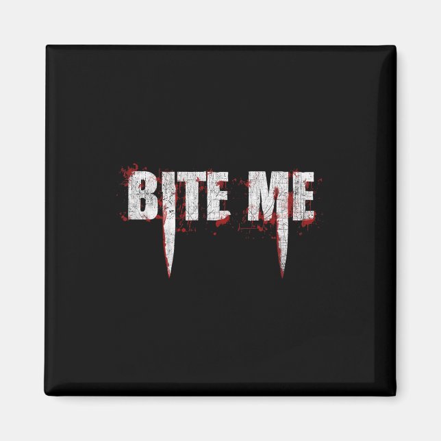 Íman Morda-me Dentes de Vampiro Maldito Halloween (Frente)