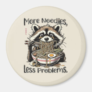 Íman More noodles less problems raccoon eating ramen
