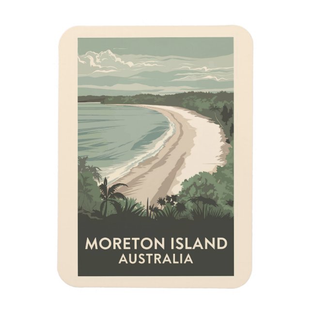 Íman Moreton Island - Austrália - Ilustração - Viagem A (Vertical)