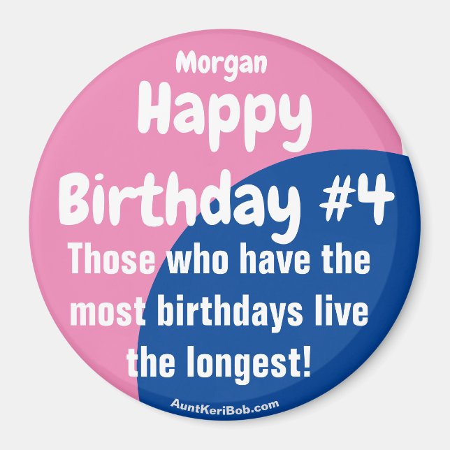 Íman Morgan Happy Birday #4 Girl Magnet (Frente)