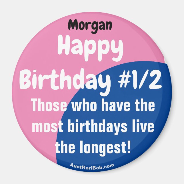 Íman Morgan Happy Birthday #1/2 Magnet (Frente)