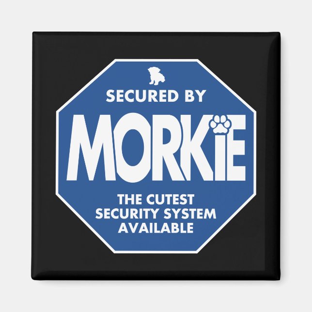 Íman Morkie-Segurança-Azul (Frente)