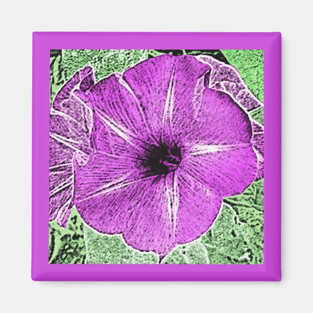 Íman Morning Glory Block Impressão - ametista roxo (Frente)