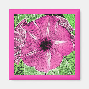 Íman Morning Glory Block Impressão - fuchsia rosa