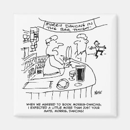 Íman Morris Dançando em Pub. Tradicional Dança Morris