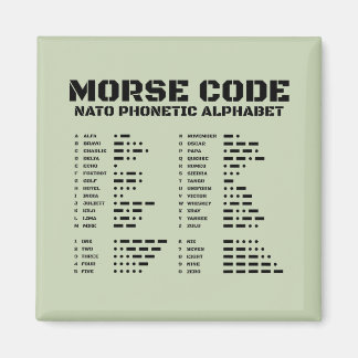 Íman Morse Code NATO Phonetic Alphabet Tactical A Z