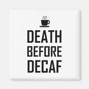 Íman Morte antes do fã do café do Decaf engraçado