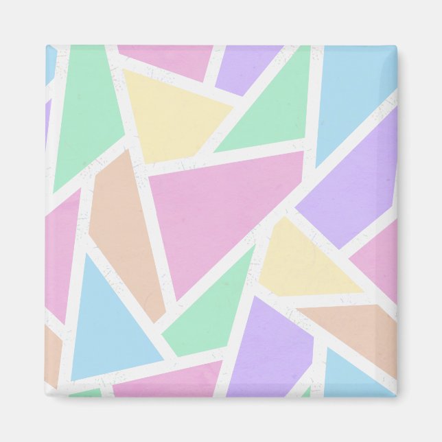 Íman Mosaico arco-íris de pastel (Frente)
