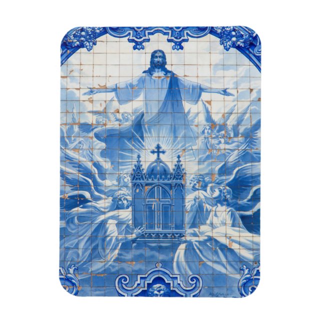 Íman Mosaico azulejo azul de jesus, Portugal (Vertical)