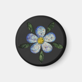 Íman Mosaico botânico e simético com tema floral