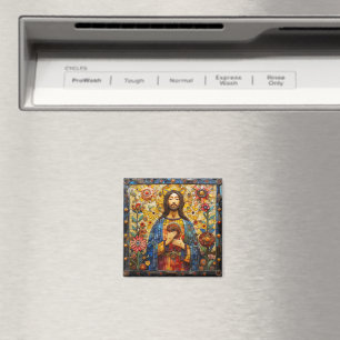 Íman Mosaico Colorido de Jesus Cristo