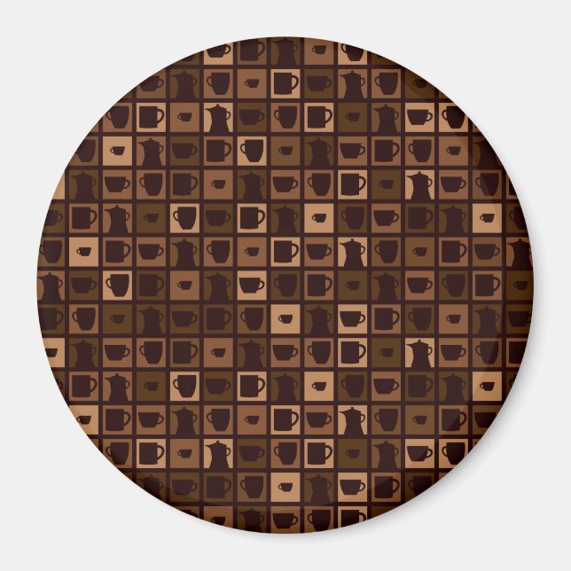Íman Mosaico de café engraçado (Frente)