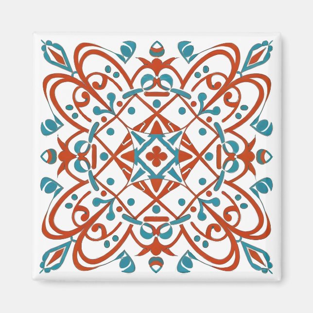 Íman mosaico de flores (Frente)