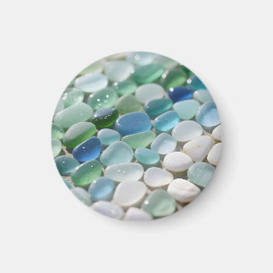 Íman Mosaico de Vidro Marinho Azuis Oceânicos Tranquilo