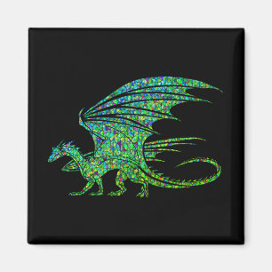 Íman Mosaico do Dragão Verde Incrível