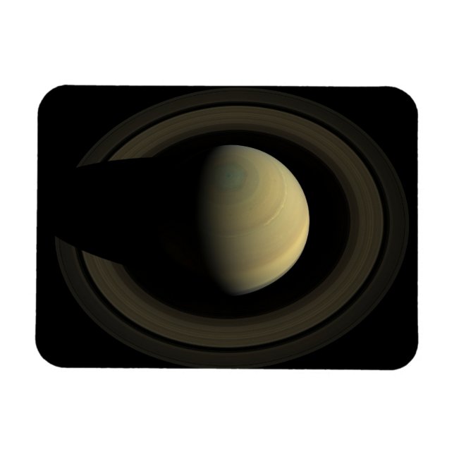 Íman Mosaico Do Planeta Saturno E Seus Anéis Principais (Horizontal)
